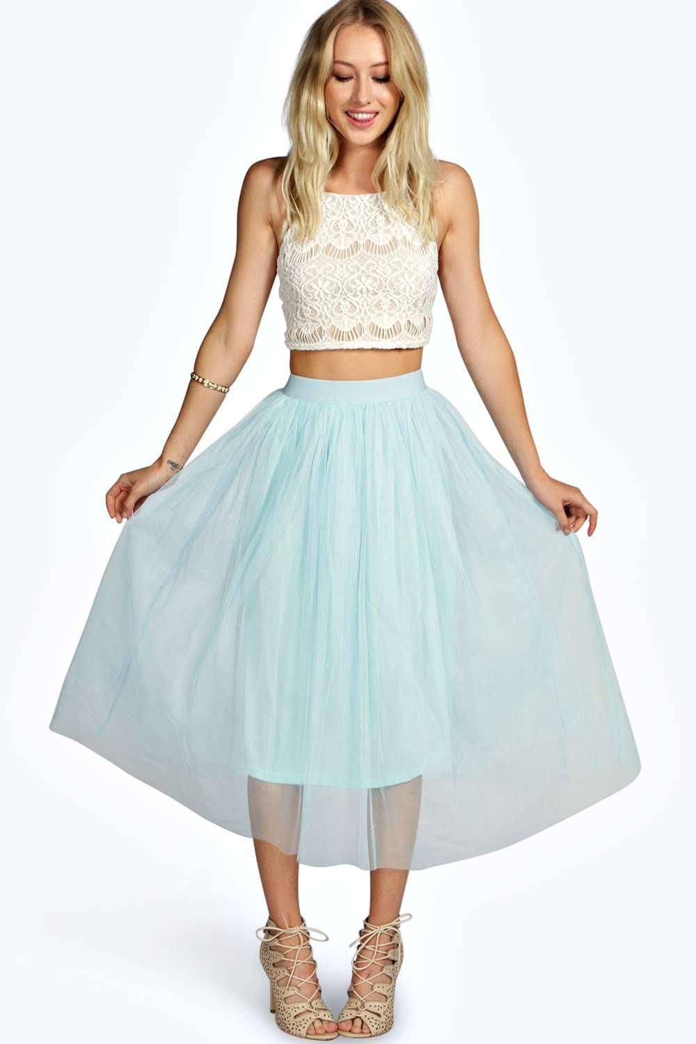 Boutique Sophie Tulle Mesh Full Circle Midi Skirt | Boohoo